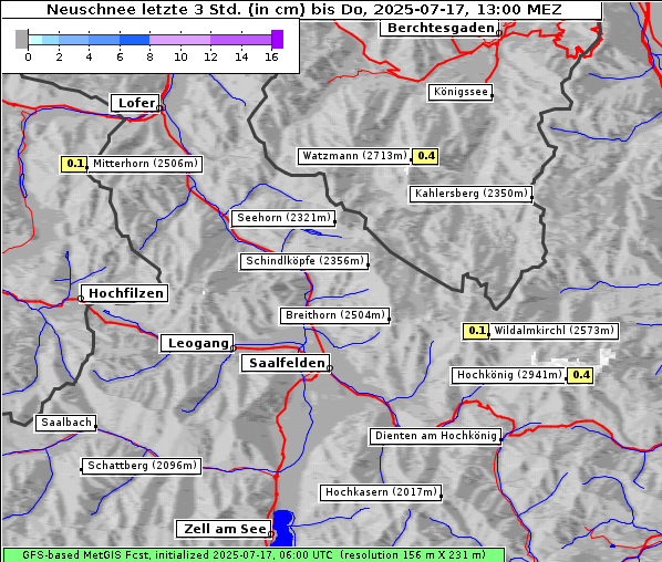 Neuschnee, 17. 7. 2025