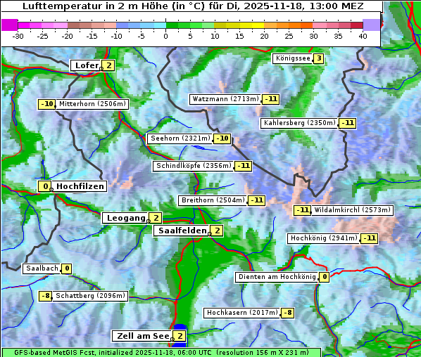 Temperatur, 18. 11. 2025