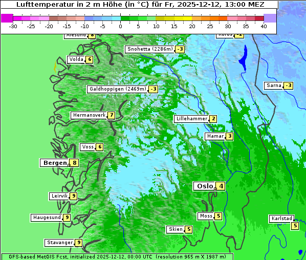 Temperatur, 12. 12. 2025