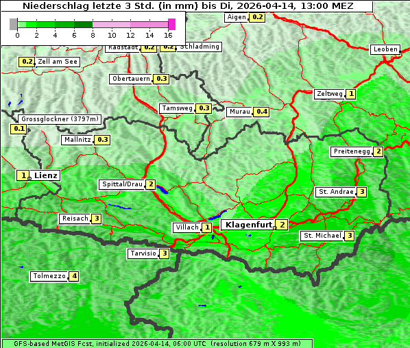 Niederschlag, 14. 4. 2026