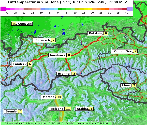 Temperatur, 6. 2. 2026