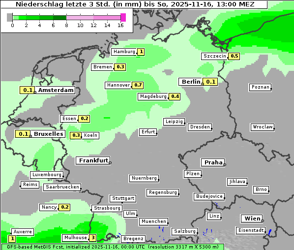 Niederschlag, 16. 11. 2025