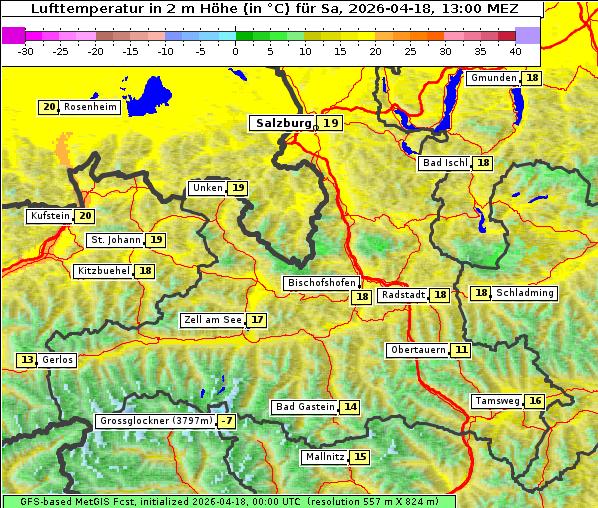 Temperatur, 18. 4. 2026