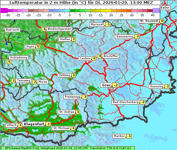 Temperatur, 20. 1. 2026