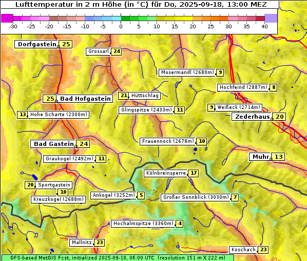 Temperatur, 18. 9. 2025