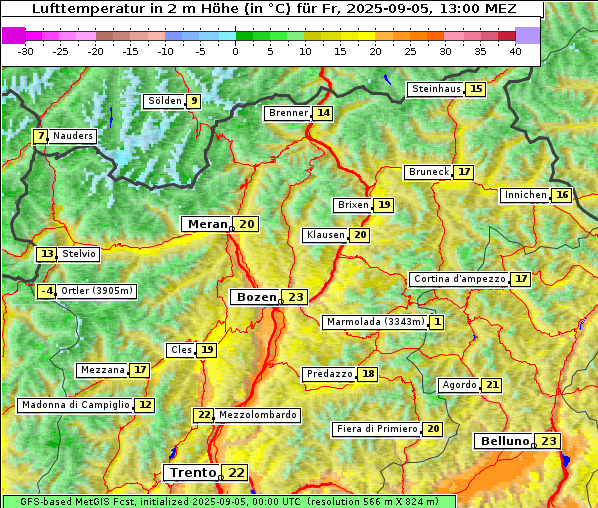 Temperatur, 5. 9. 2025