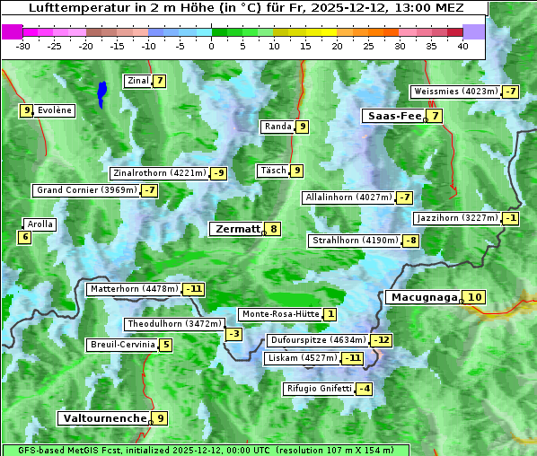 Temperatur, 12. 12. 2025