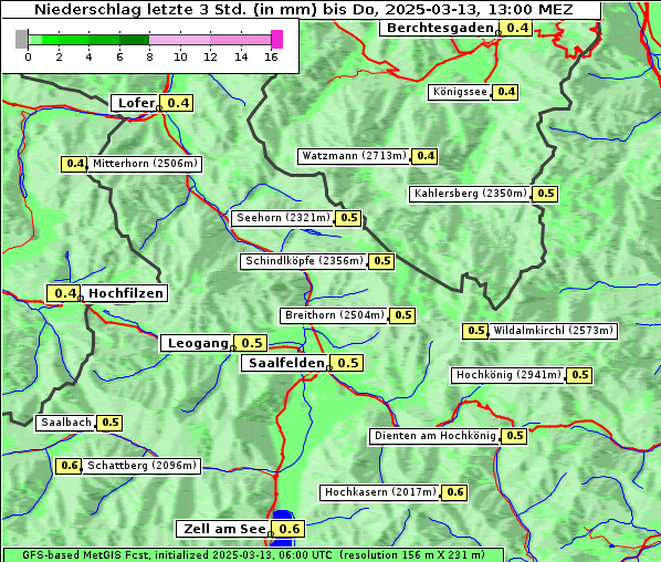 Niederschlag, 13. 3. 2025