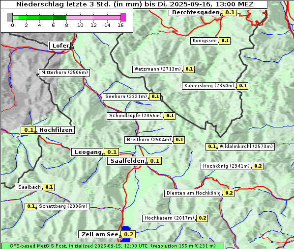 Niederschlag, 16. 9. 2025