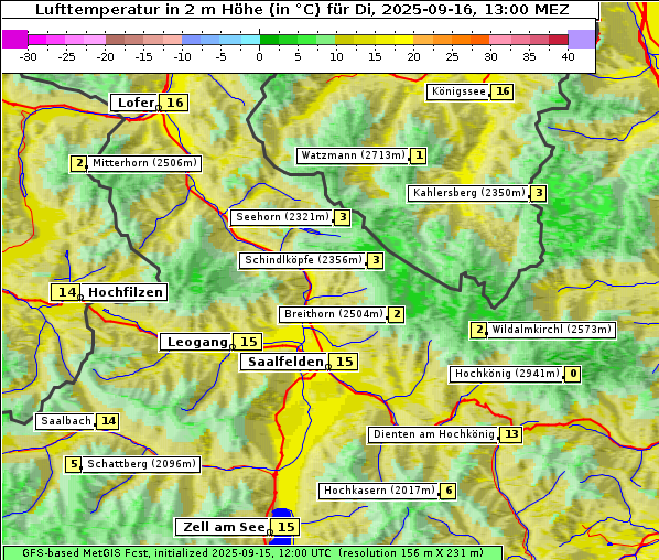 Temperatur, 16. 9. 2025