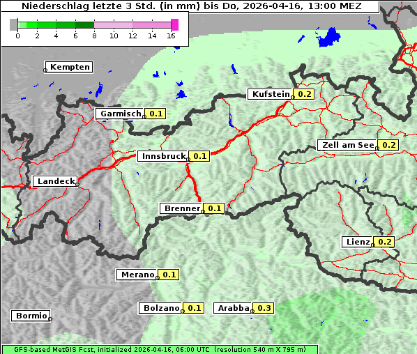 Niederschlag, 16. 4. 2026