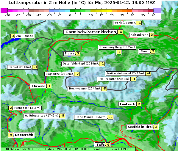 Temperatur, 12. 1. 2026