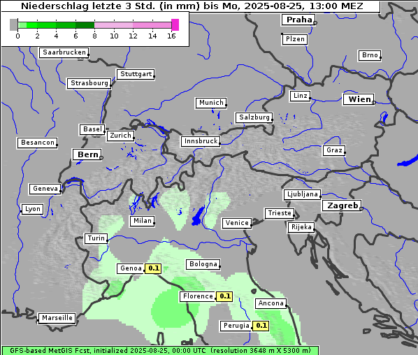 Niederschlag, 25. 8. 2025