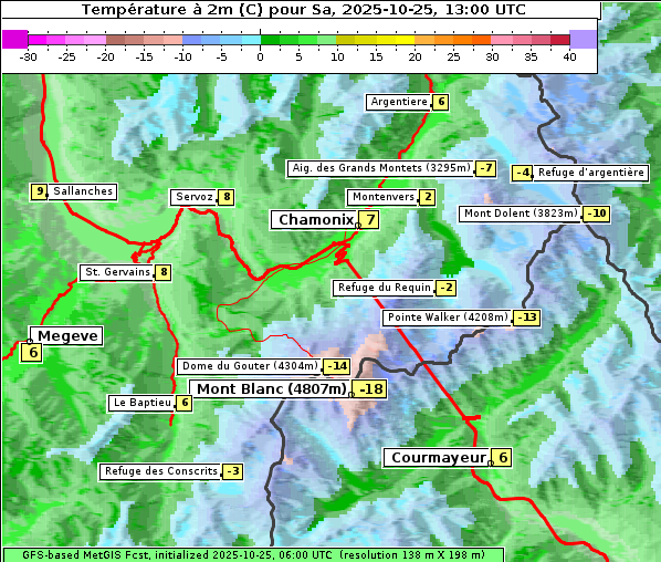 Temperatur, 25. 10. 2025