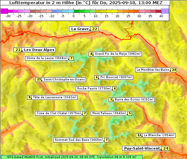 Temperatur, 18. 9. 2025