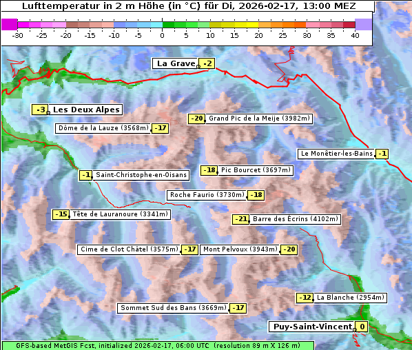 Temperatur, 17. 2. 2026