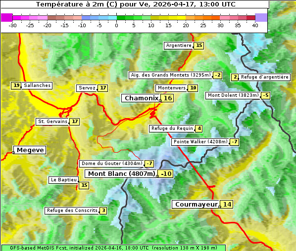 Temperatur, 17. 4. 2026