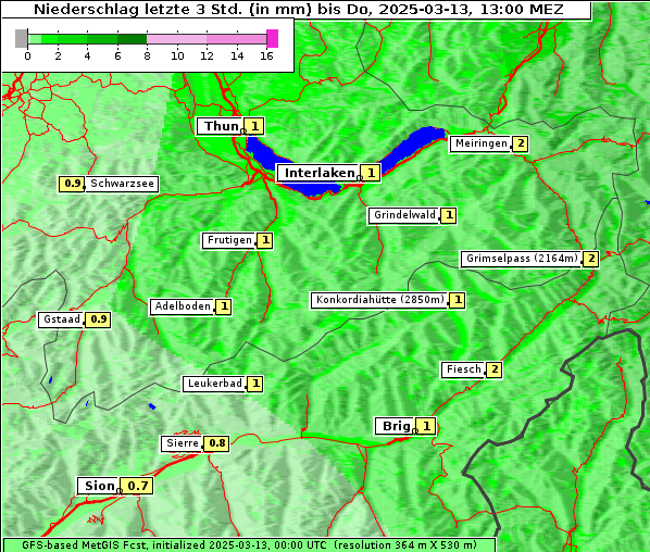 Niederschlag, 13. 3. 2025