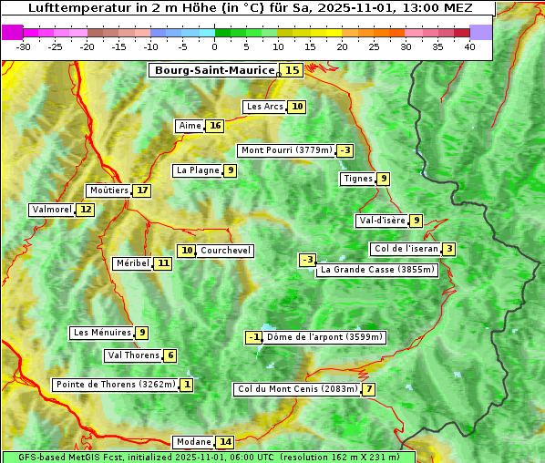 Temperatur, 1. 11. 2025