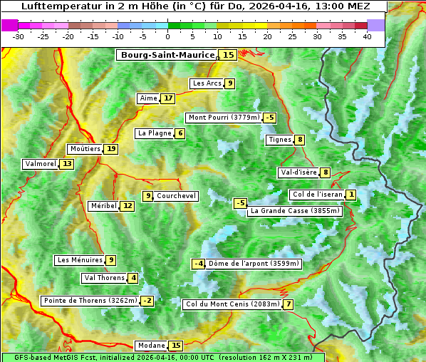Temperatur, 16. 4. 2026