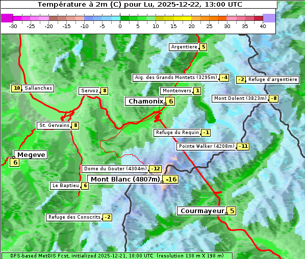 Temperatur, 22. 12. 2025