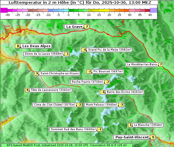 Temperatur, 30. 10. 2025