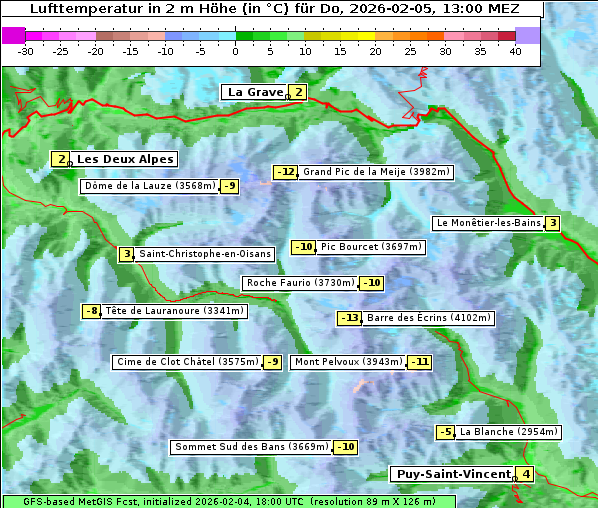 Temperatur, 5. 2. 2026