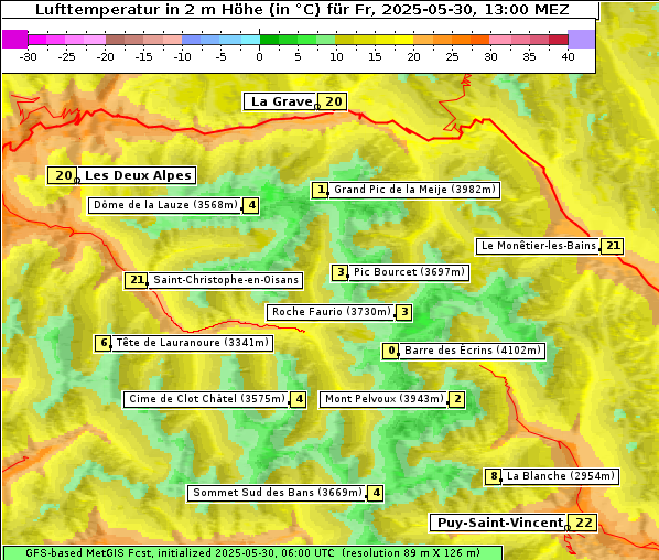 Temperatur, 30. 5. 2025