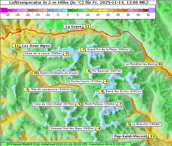 Temperatur, 14. 11. 2025