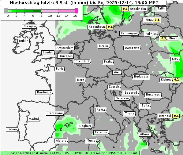Niederschlag, 14. 12. 2025