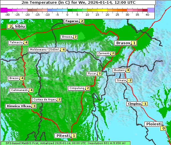 Temperatur, 14. 1. 2026