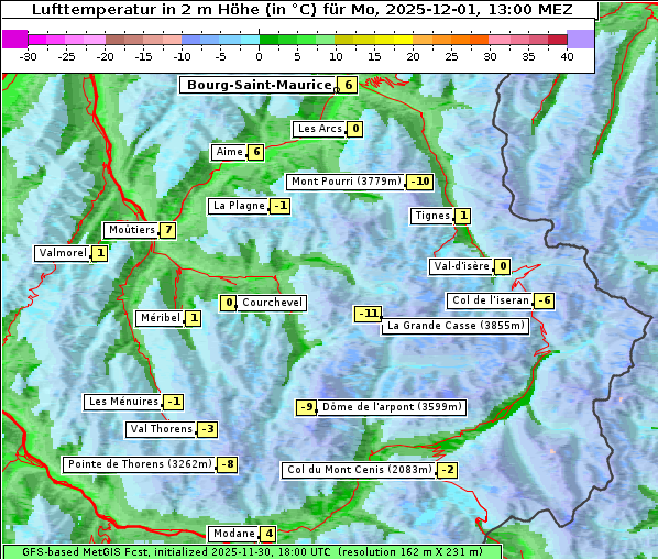 Temperatur, 1. 12. 2025