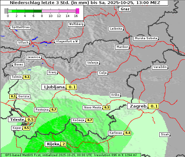 Niederschlag, 25. 10. 2025