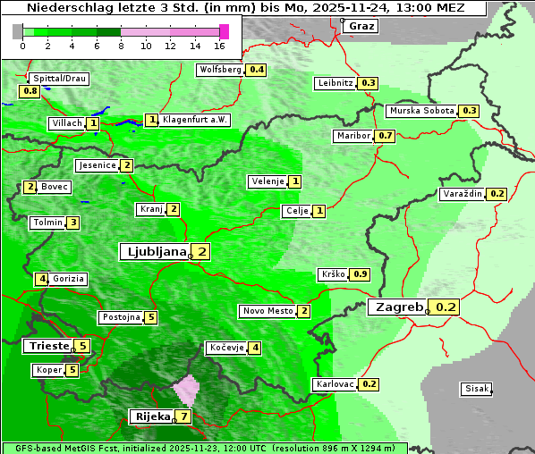Niederschlag, 24. 11. 2025