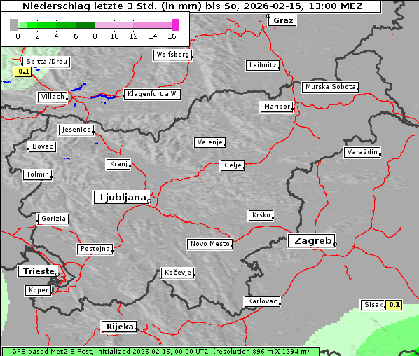 Niederschlag, 15. 2. 2026