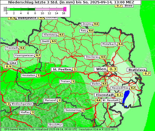 Niederschlag, 14. 9. 2025