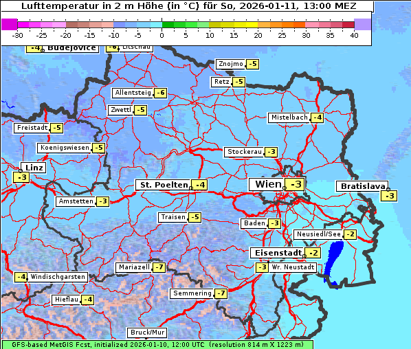 Temperatur, 11. 1. 2026