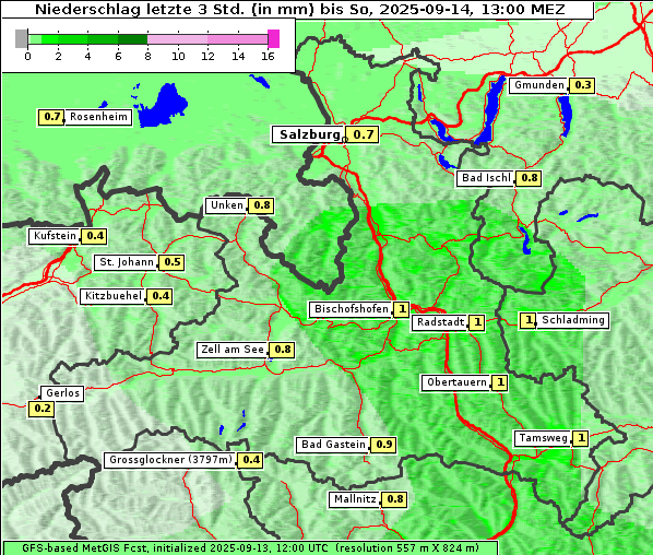 Niederschlag, 14. 9. 2025