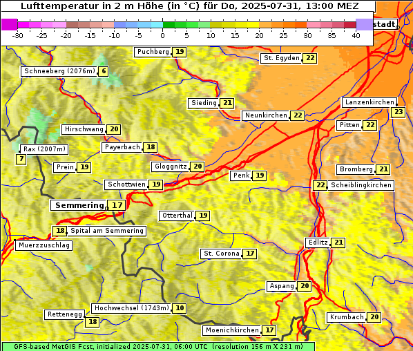 Temperatur, 31. 7. 2025
