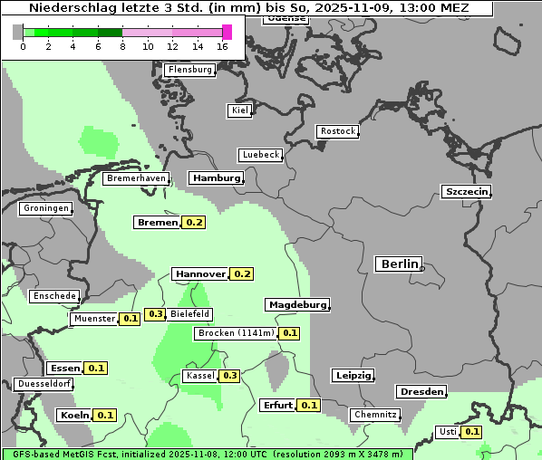 Niederschlag, 9. 11. 2025