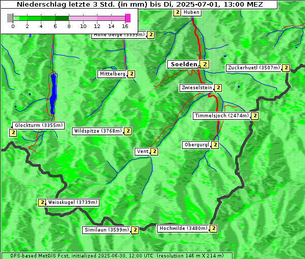Niederschlag, 1. 7. 2025
