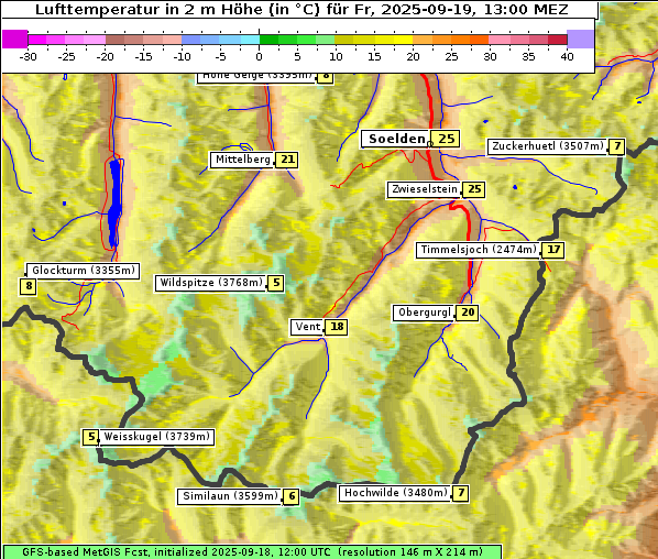 Temperatur, 19. 9. 2025