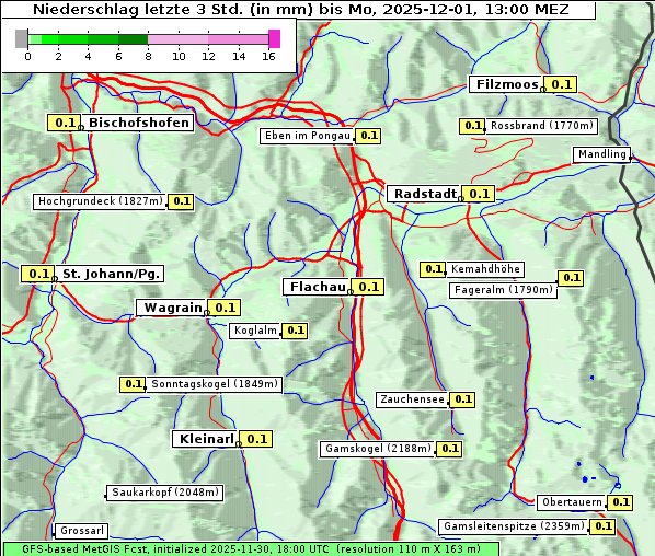Niederschlag, 1. 12. 2025