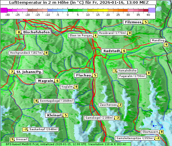 Temperatur, 16. 1. 2026