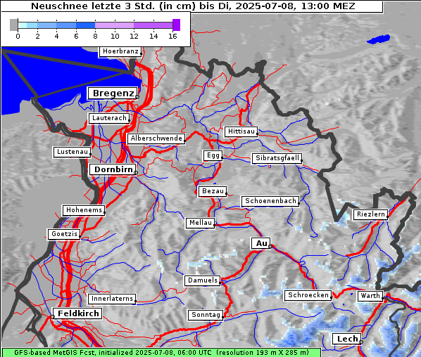 Neuschnee, 8. 7. 2025