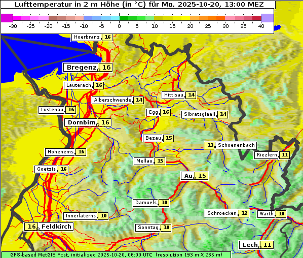 Temperatur, 20. 10. 2025