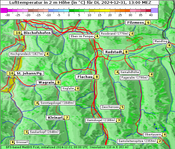 Temperatur, 31. 12. 2024