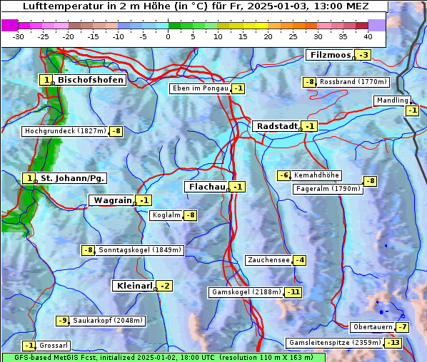 Temperatur, 3. 1. 2025