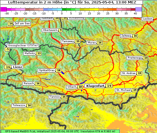 Temperatur, 4. 5. 2025