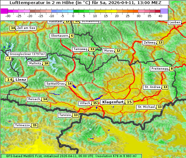 Temperatur, 11. 4. 2026